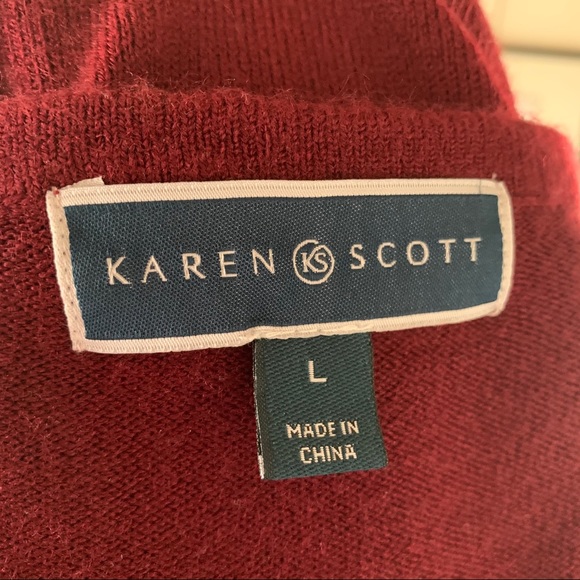 NWT Karen Scott Merlot color Sweater SzL - Picture 6 of 11